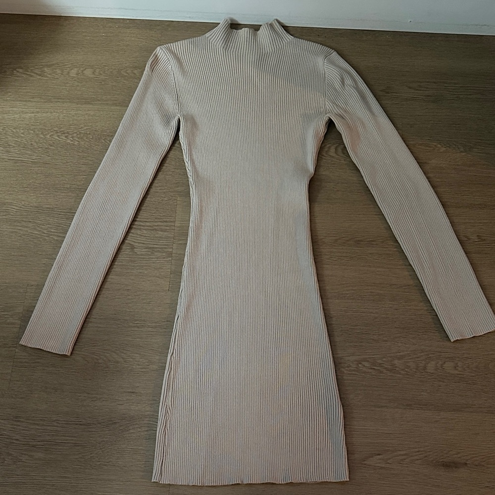 ASOS Ribbed Knit Mock Neck Mini Dress - Picture 2 of 5
